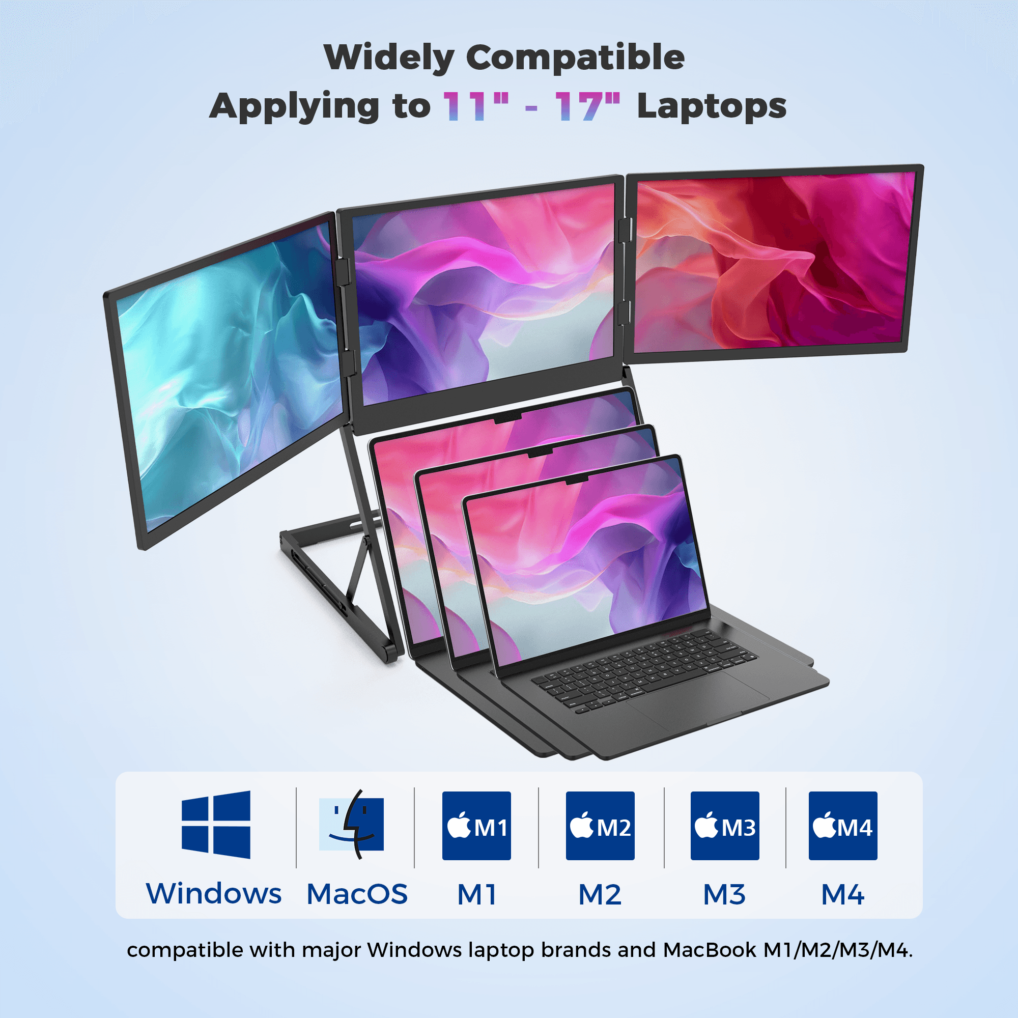 14" Triple Screen Laptop Extender - 3
