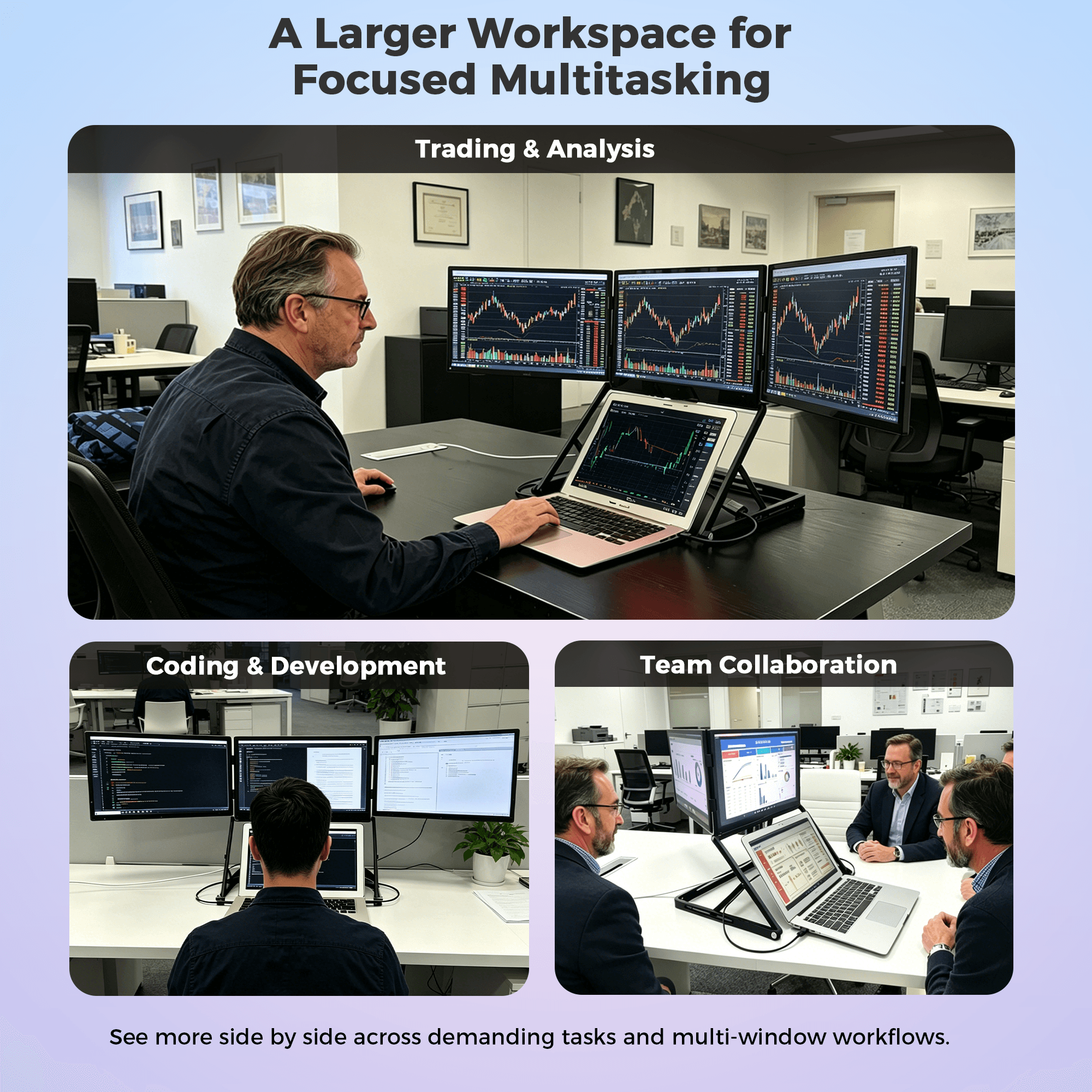 15.6" Triple Screen Laptop Extender - 4