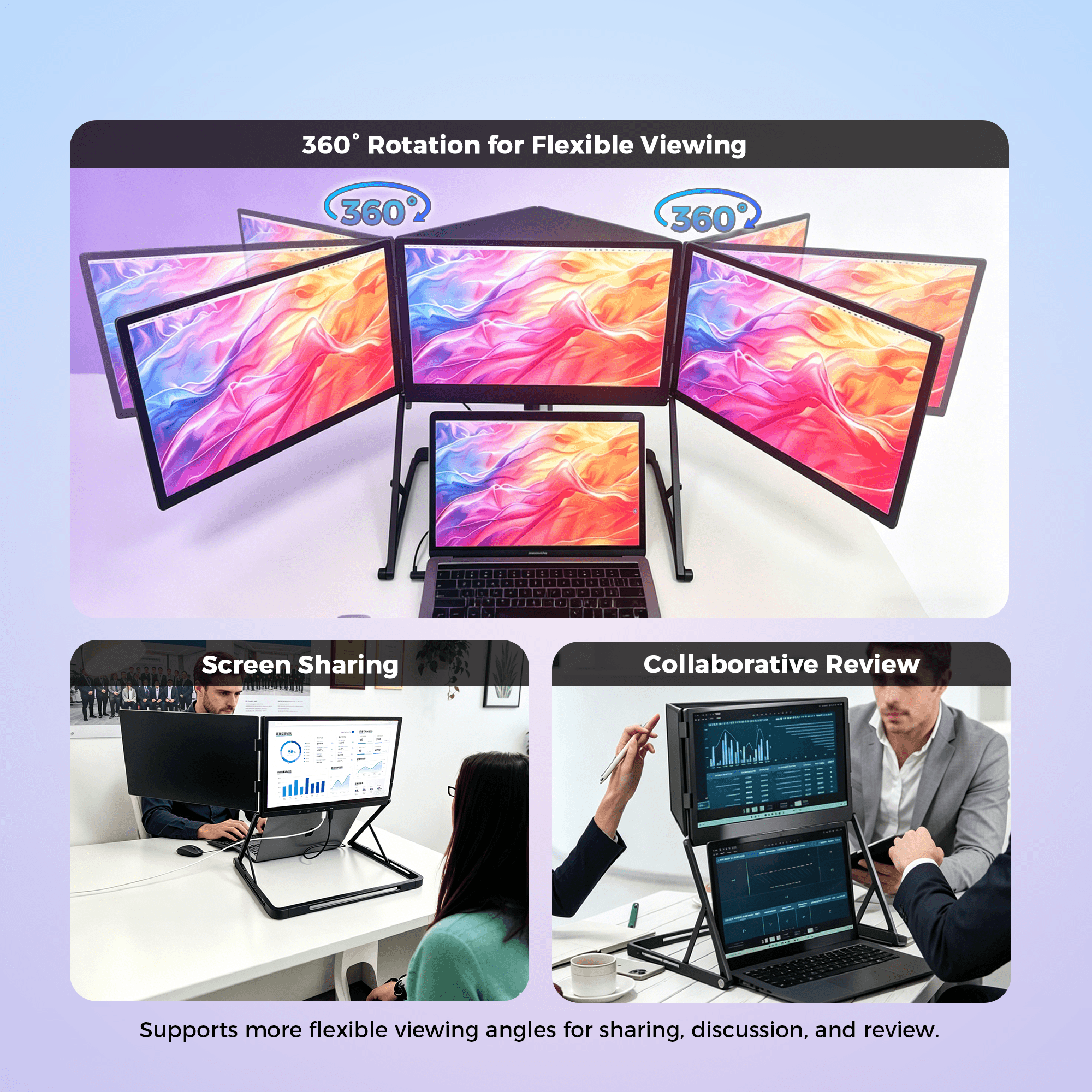 15.6" Triple Screen Laptop Extender - 7
